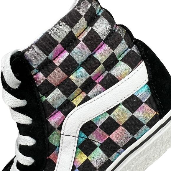 Vans High Top Iridescent Checkerboard Size 8.5 - Picture 3 of 5